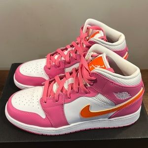 Nike Air Jordan 1 Mid Pinksicle/white/safety orange